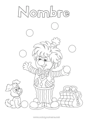Colorear gratis Caramelos Disfraz Clown Carnaval Martes de Carnaval Circo