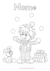 Disegno gratuito Caramelle Costume Pagliaccio Carnevale Martedì grasso Circo