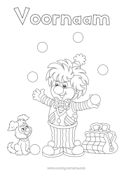 Gratis kleurplaat Snoepjes Vermomming Clown Carnaval Vastenavond Circus