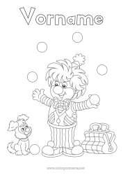 Kostenlose Malvorlage Bonbons Verkleidung Clown Karneval Karnevalsdienstag Zirkus