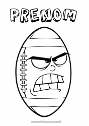 Coloriage gratuit Sport Super Bowl Rugby Ballon de rugby Sports d'équipe