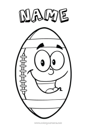 Colouring to customise Sport Super Bowl Rugby Rugby Ball Team Sports
