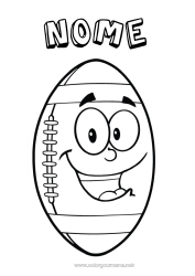 Colorazione gratuita Sport Super Bowl Rugby Palla da rugby Sport di squadra