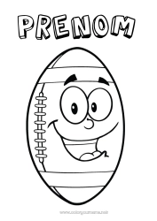 Coloriage gratuit Sport Super Bowl Rugby Ballon de rugby Sports d'équipe Passeport de Lutin Porte       