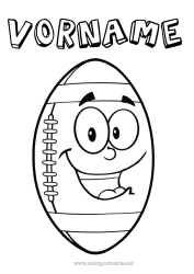 Malvorlage anpassen Sport Super Bowl Rugby Rugbyball Mannschaftssportarten
