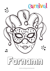 Gratis teckning Mask Karneval Fettisdagen Joker