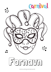 Gratis fargelegging Maske Karneval Fettisdagen Jokeren