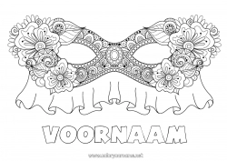 Gratis tekening Masker Carnaval Vastenavond