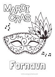 Gratis fargelegging Maske Karneval Fettisdagen