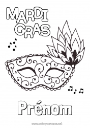 Dessin gratuit Masque Carnaval Mardi gras