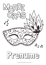 Desen liber de colorat Mască Carnaval Marțea Grasă