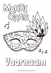 Gratis tekening Masker Carnaval Vastenavond