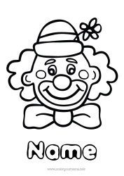 Free colouring Disguise Clown Carnival Mardi Gras Circus