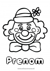 Coloriage gratuit Déguisement Clown Carnaval Mardi gras Cirque