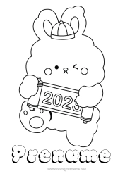 Pagină de colorat personalizată Iepure 2023 Anul Nou Chinezesc Animale din pădure