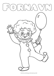 Gratis fargelegging Kostyme Klovn Karneval Fettisdagen Sirkus