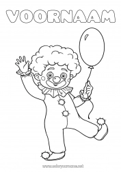 Gratis tekening Vermomming Clown Carnaval Vastenavond Circus