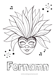 Gratis färgläggning Mask Karneval Fettisdagen