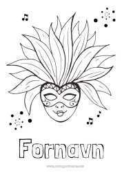 Gratis farvelægning Maske Carnival Fastelavn