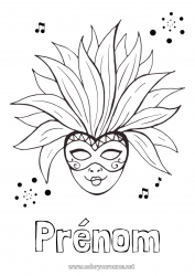 Coloriage gratuit Masque Carnaval Mardi gras