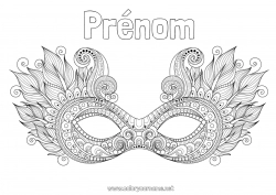 Dessin gratuit Masque Mandala Carnaval Mardi gras