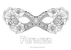 Gratis tegning Maske Blomster Karneval Fettisdagen