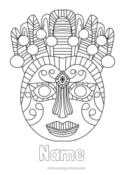 Free colouring Mask Carnival Mardi Gras Joker