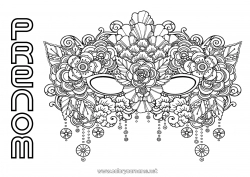 Dessin gratuit Masque Carnaval Mardi gras