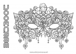 Gratis tekening Masker Carnaval Vastenavond