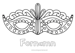 Färgläggningssida att anpassa Mask Karneval Fettisdagen