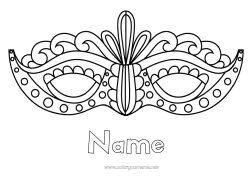 Free colouring Mask Carnival Mardi Gras