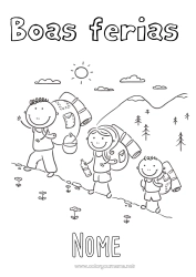 Desenho grátis Férias Família Montanha