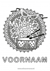 Gratis kleurplaat Mandala Carnaval Vastenavond