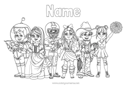 Free colouring Disguise Child Carnival Mardi Gras
