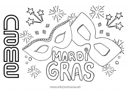 Free coloring Mask Carnival Shrove Tuesday