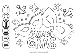 Colorear gratis Careta Carnaval Martes de Carnaval