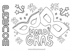 Dessin gratuit Masque Carnaval Mardi gras