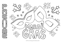 Pagină de colorat personalizată Mască Carnaval Marțea Grasă