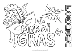 Gratis teckning Mask Karneval Fettisdagen