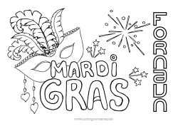 Gratis fargelegging Maske Karneval Fettisdagen