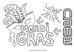 Free coloring Mask Carnival Shrove Tuesday