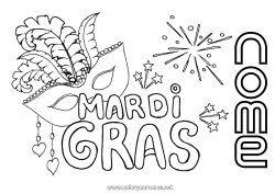 Disegno gratuito Maschera Carnevale Martedì grasso