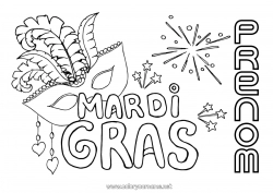 Dessin gratuit Masque Carnaval Mardi gras