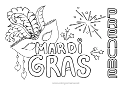 Desen liber de colorat Mască Carnaval Marțea Grasă