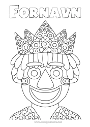 Gratis fargelegging Kostyme Maske Karneval Fettisdagen Konge
