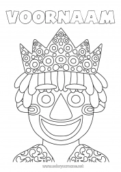 Gratis tekening Vermomming Masker Carnaval Vastenavond Koning