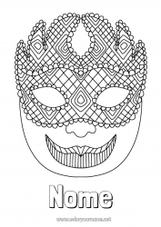 Disegno gratuito Maschera Carnevale Martedì grasso