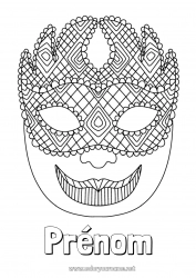 Dessin gratuit Masque Carnaval Mardi gras