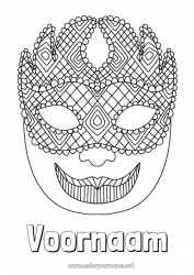 Gratis tekening Masker Carnaval Vastenavond