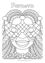 Gratis fargelegging Kostyme Maske Karneval Fettisdagen